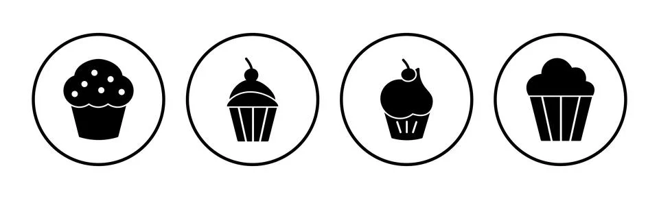 Cup cake icon vector. cake icon. bakery. muffin Stock Illustration