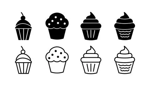 Cup cake icon vector. cake icon. bakery. muffin Stock Illustration