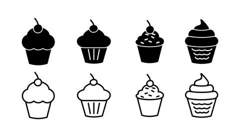 Cup cake icon vector. cake icon. bakery. muffin Stock Illustration