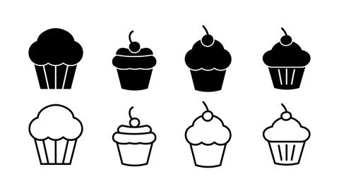 Cup cake icon vector. cake icon. bakery. muffin Stock Illustration
