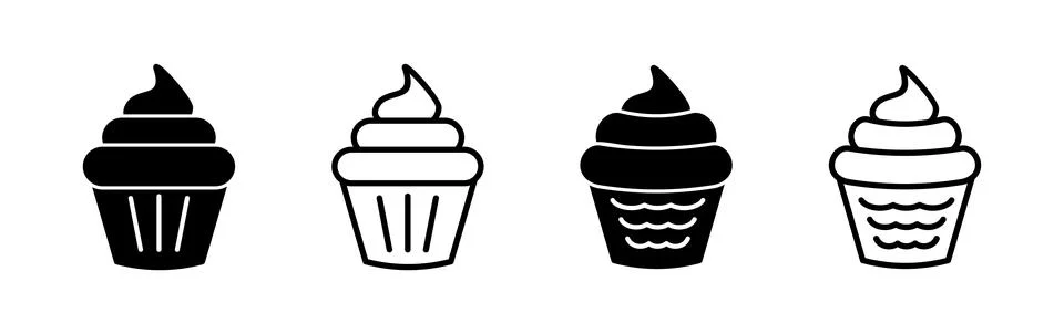 Cup cake icon vector. cake icon. bakery. muffin Stock Illustration