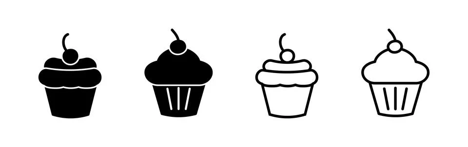 Cup cake icon vector. cake icon. bakery. muffin Stock Illustration
