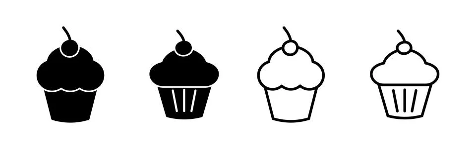 Cup cake icon vector. cake icon. bakery. muffin Stock Illustration