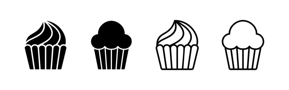 Cup cake icon vector. Cup cake sign and symbol Stock Illustration