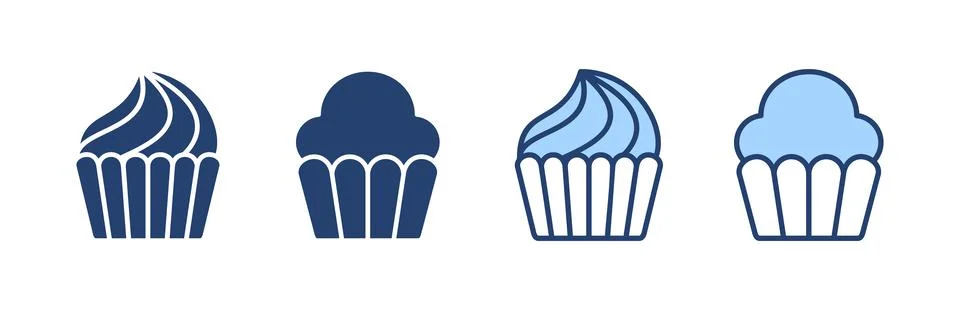 Cup cake icon vector. Cup cake sign and symbol Illustrazione stock