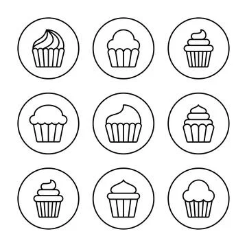 Cup cake icon vector. Cup cake sign and symbol Stock Illustration