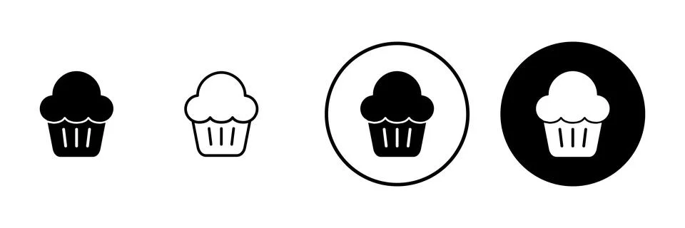 Cup cake icon vector. Cup cake sign and symbol Stock Illustration