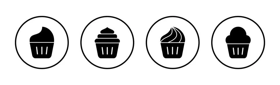 Cup cake icon vector. Cup cake sign and symbol Stock Illustration