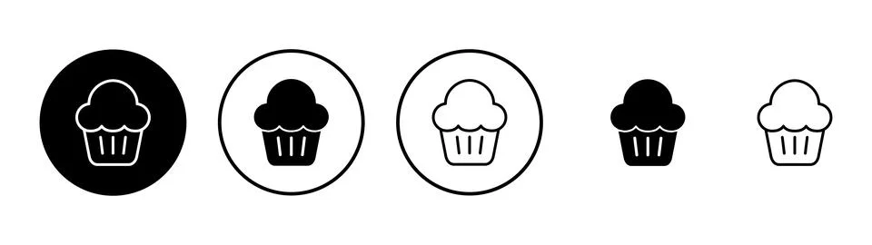 Cup cake icon vector. Cup cake sign and symbol Stock Illustration
