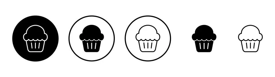 Cup cake icon vector. Cup cake sign and symbol Stock Illustration