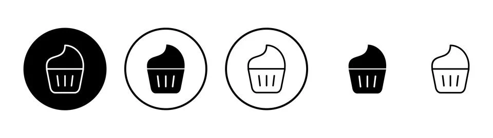 Cup cake icon vector. Cup cake sign and symbol Stock Illustration