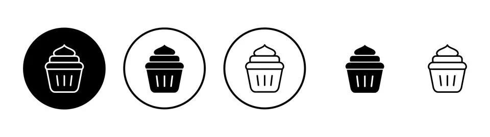 Cup cake icon vector. Cup cake sign and symbol Stock Illustration