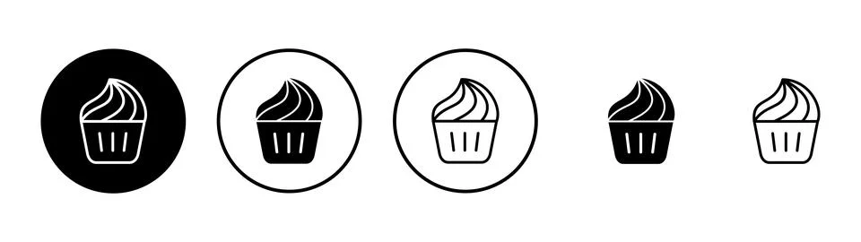 Cup cake icon vector. Cup cake sign and symbol Stock Illustration