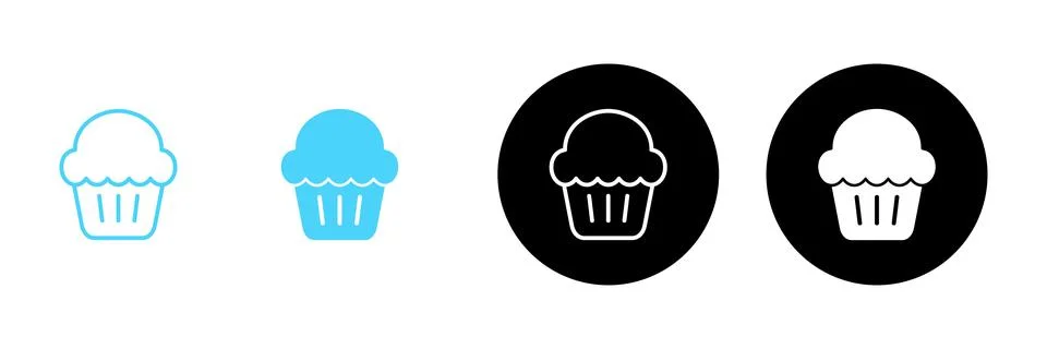 Cup cake icon vector. Cup cake sign and symbol Stock Illustration