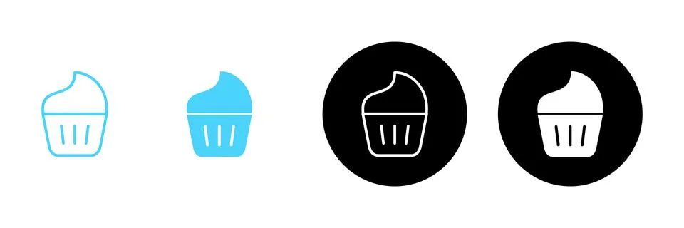 Cup cake icon vector. Cup cake sign and symbol Stock Illustration