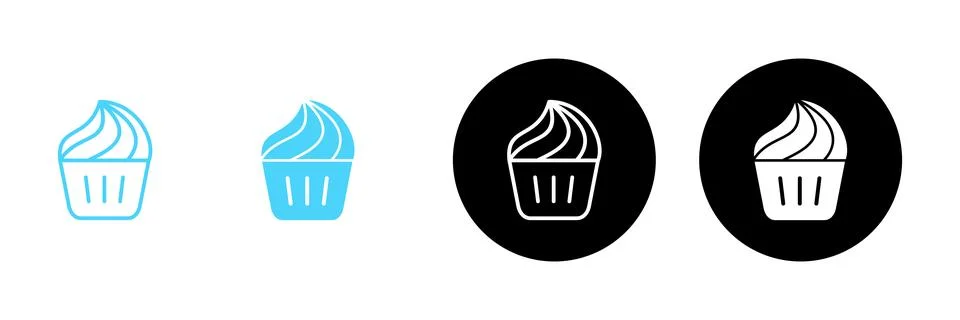 Cup cake icon vector. Cup cake sign and symbol Stock Illustration