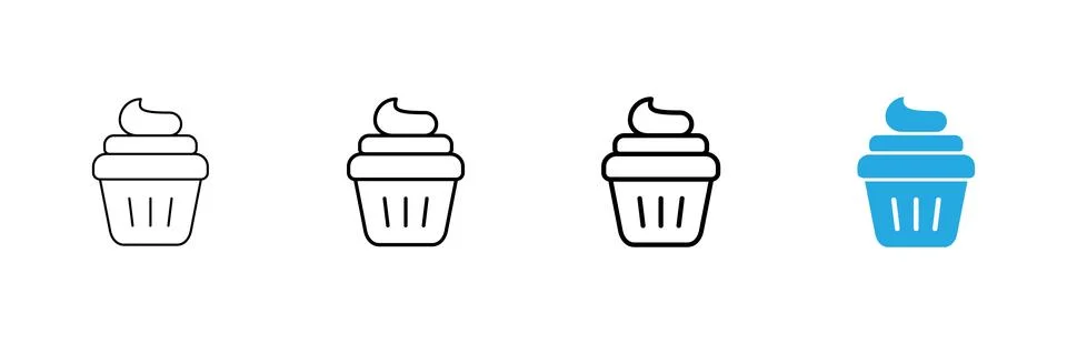 Cup cake icon vector. Cup cake sign and symbol Stock Illustration