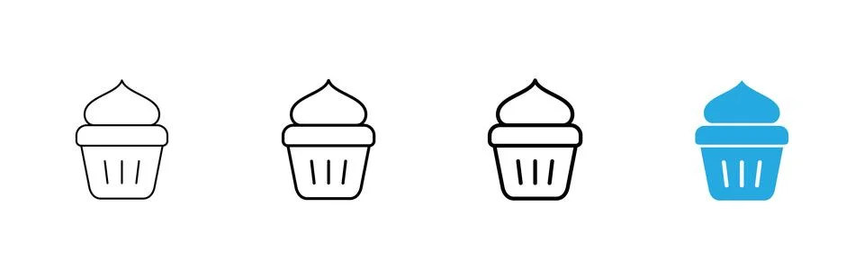 Cup cake icon vector. Cup cake sign and symbol Stock Illustration