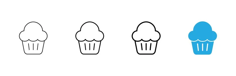 Cup cake icon vector. Cup cake sign and symbol Ilustração Stock