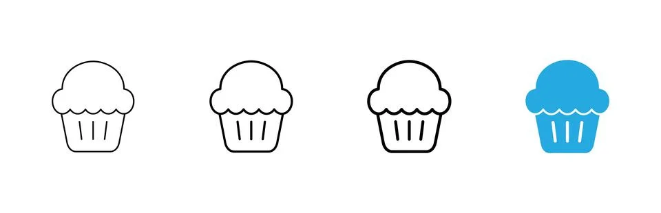 Cup cake icon vector. Cup cake sign and symbol Stock Illustration