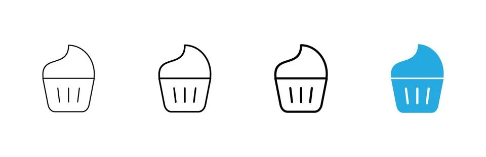 Cup cake icon vector. Cup cake sign and symbol Stock Illustration