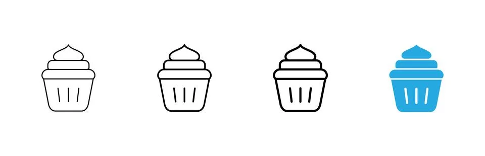 Cup cake icon vector. Cup cake sign and symbol Stock Illustration