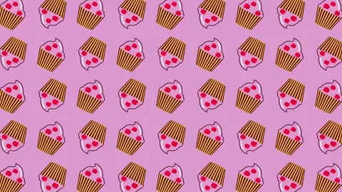 Cup Cake Moving Background Pattern. Dynamic Animated Pattern Stock Footage 198326491