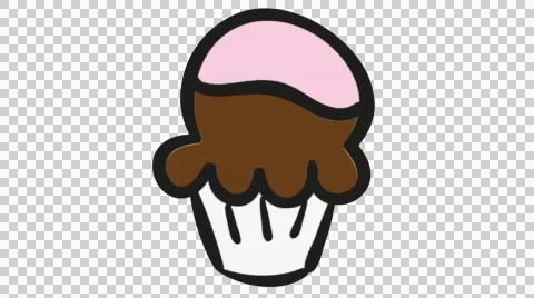 Cup cake pastry hand drawn illustration animation sketch transparent background Stock Footage 44923396