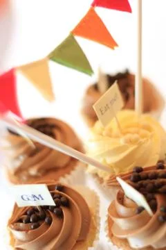 Cup cake selection Stock Photos