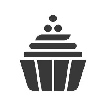 Cup cake solid vector icon, pixel perfect Stock Illustration