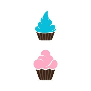 Cup Cake Vector icon design illustration Stock Illustration