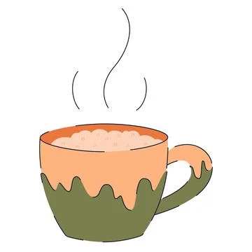 Cup of Cappuccino coffee flat vector illustration イラスト素材