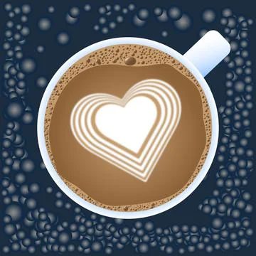 Cup of cappuccino with heart Stock Illustration