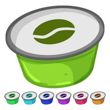 Cup capsule coffee cartoon vector graphic Stock Illustration