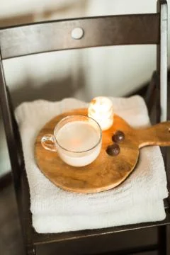 Cup of carob and candy Stock Photos