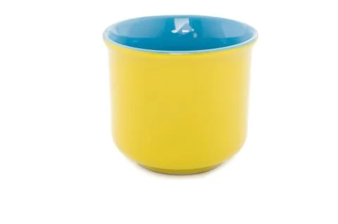 Cup the ceramic yellow.3 Stock Photos