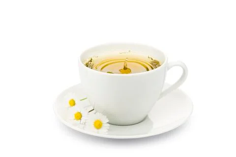 Cup of chamomile Stock Photos