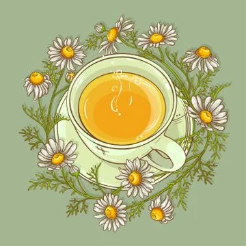 Cup of chamomile tea Stock Illustration