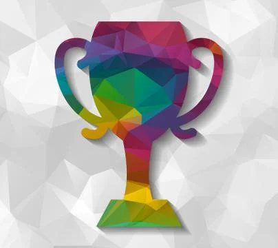 Cup champion low poly Stock Illustration