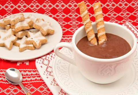 Cup with chocolate Stock Photos