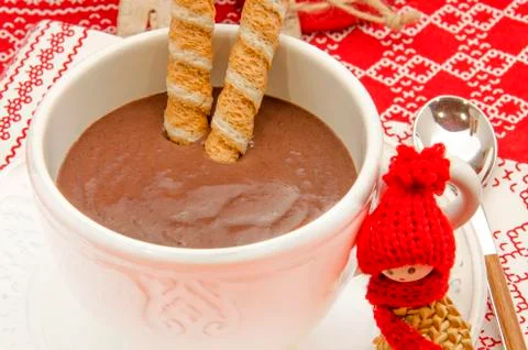 Cup with chocolate Stock Photos
