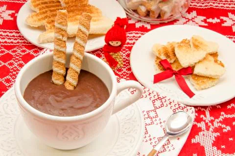 Cup with chocolate Stock Photos