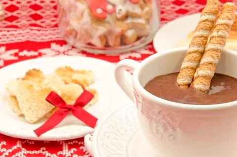 Cup with chocolate Stock Photos