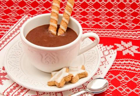 Cup with chocolate Stock Photos