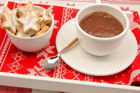Cup with chocolate Stock Photos
