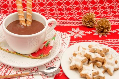 Cup with chocolate Stock Photos