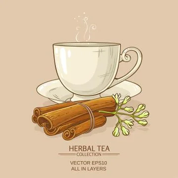 Cup of cinnamon tea Stock Illustration
