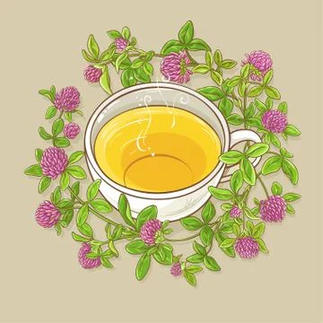 Cup of clover tea Stock Illustration