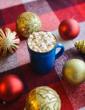 Cup of cocoa with marshmallows Stock Photos