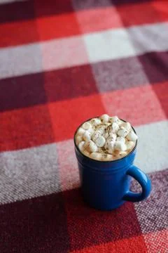 Cup of cocoa with marshmallows Stock Photos